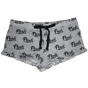 PINK Grey Ruffle Sleep Shorts